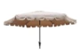 Market Outdoor Taupe 9Ft Scalloped Edge Umbrella With Round Base - Detail
