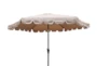 Market Outdoor Taupe 9Ft Scalloped Edge Umbrella With Round Base - Signature