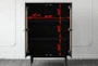Natural Rattan + Black Elm 2 Door Cabinet - Detail