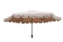 Market Outdoor Taupe 9Ft Scalloped Edge Umbrella With Round Base - Detail