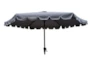 Market Outdoor Gray 9' Scalloped Edge Umbrella With Round Base - Detail