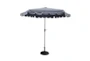 Market Outdoor Gray 9' Scalloped Edge Umbrella With Scroll Resin - Signature