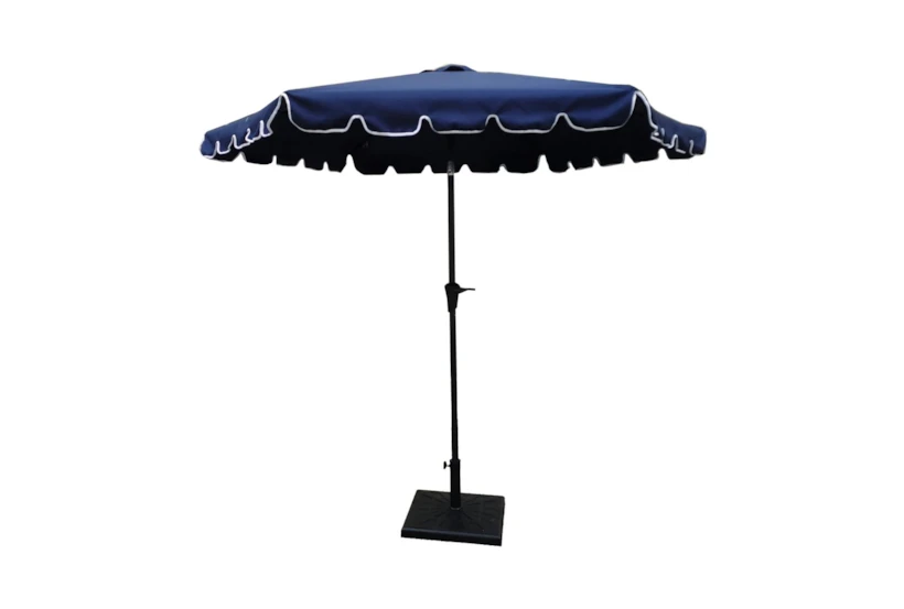 Market Outdoor Gray 9' Scalloped Edge Umbrella With Square Base - 360