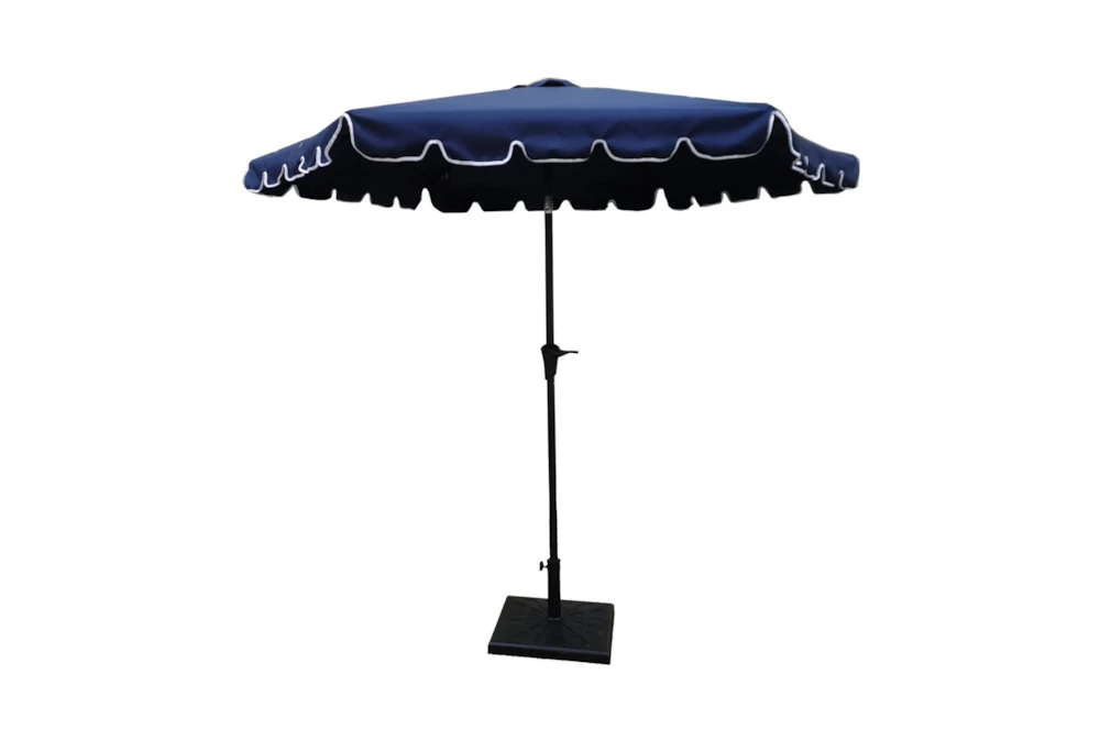 Market Outdoor Gray 9' Scalloped Edge Umbrella With Square Base