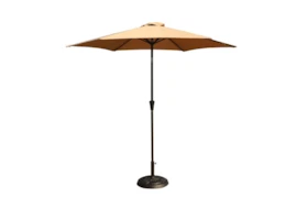 Market Outdoor Taupe 9Ft Umbrella With Scroll Resin Base