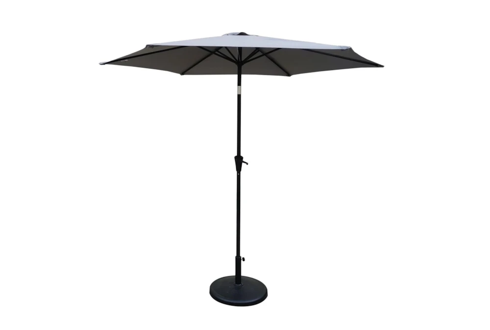 Market Outdoor Gray 9' Umbrella With Round Base