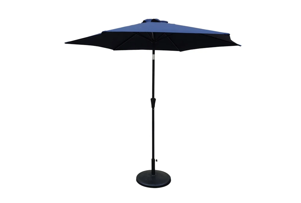 Market Outdoor Navy 9' Umbrella With Round Base