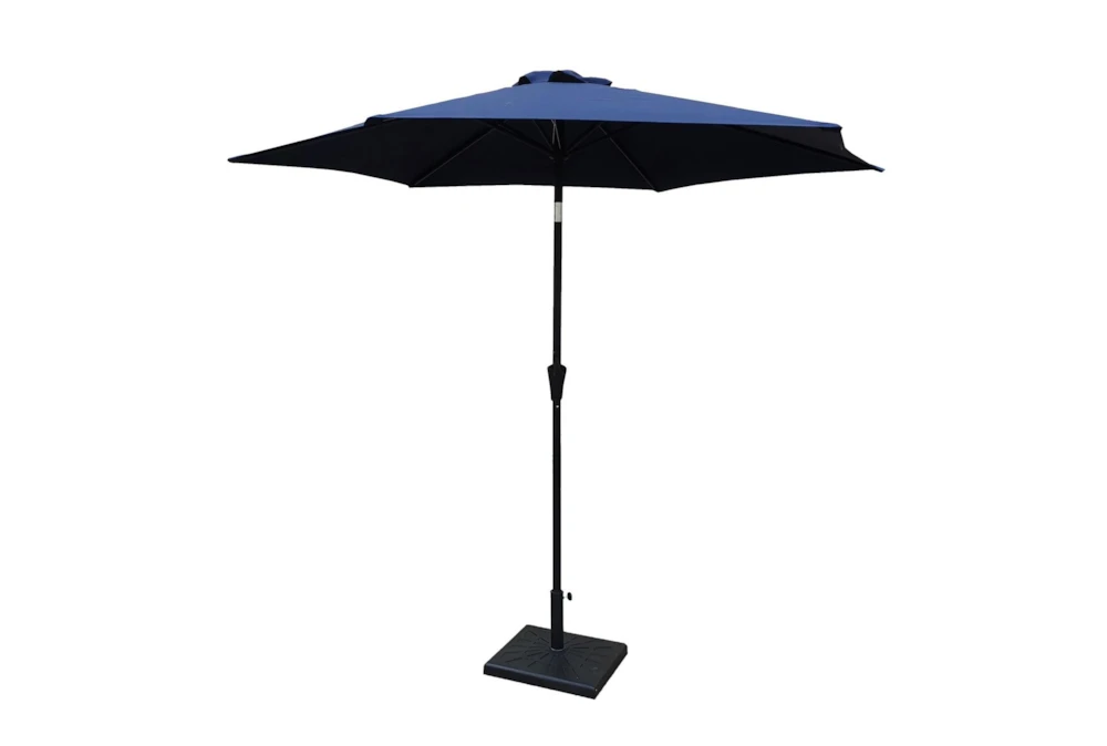 Market Outdoor Navy 9' Umbrella With Square Base