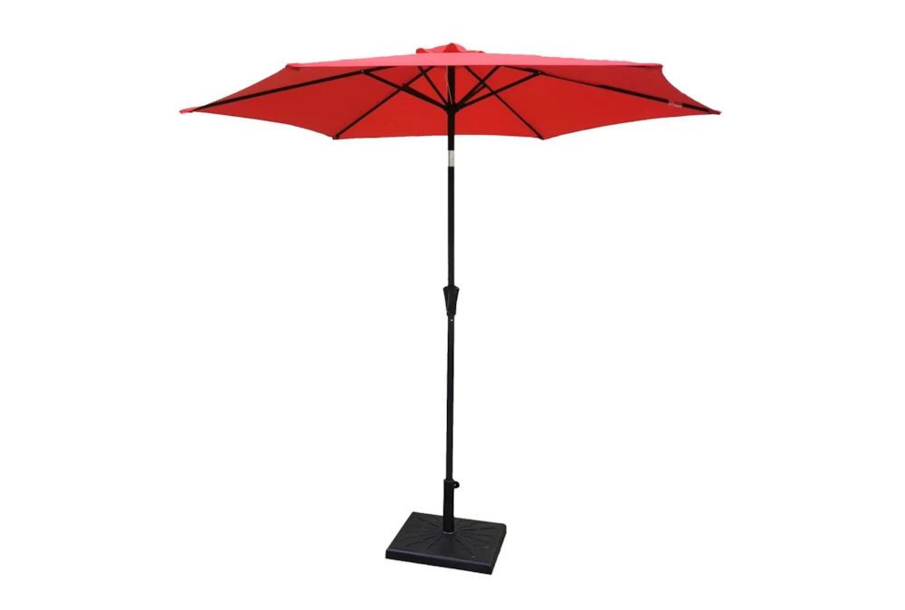 Market Outdoor Red 9' Umbrella With Square Base