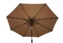 Market Outdoor Taupe 9' Umbrella With Led Lights With Round Base - Detail