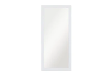 32X70 White Wood Frame Leaner Floor Mirror