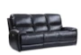 Brielle Blackberry Leather 89" Power Reclining Sofa with Power Headrest & USB - Signature