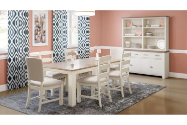 Isabella Dining With Upholstered And Ladderback Chairs Set For 6