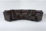 Corleone 116" Brown 3 Piece Leather Power Reclining Sectional - Side