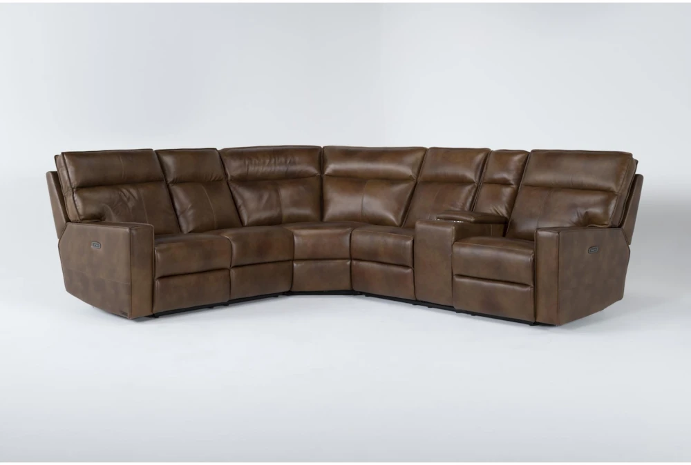 Corleone 116" Camel 3 Piece Leather Power Reclining Sectional