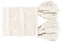 50"X60" White Woven Shag Tasselled Throw - Signature