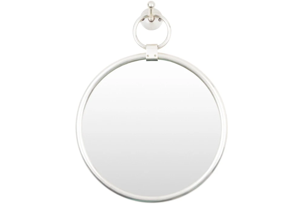 18"X14" Round Globes Silver Frame Wall Mirror