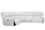 Brielle Ivory Leather 126" 6 Piece Power Reclining Modular Sectional with Power Headrest & USB - Signature