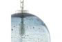 10" Blue Glass Globe Pendant - Detail