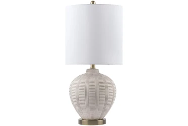 26" Off-White Glazed Ceramic Table Lamp
