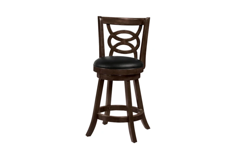 Esther 25" Swivel Counter Stool With Back Set Of 2 - 360