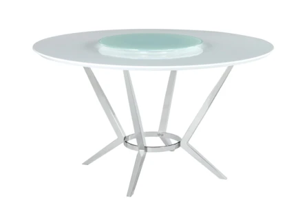 Jaime 54" Round Dining Table With Lazy Susan