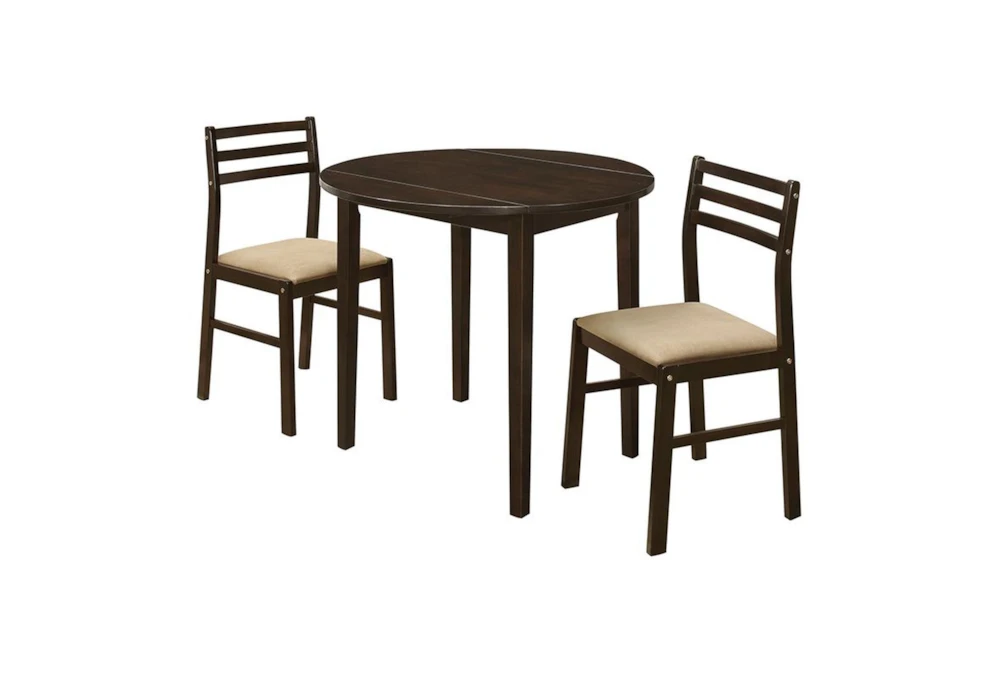 Josiah Brown 35" Drop Leaf Kitchen Dining With Side Chair Set For 2