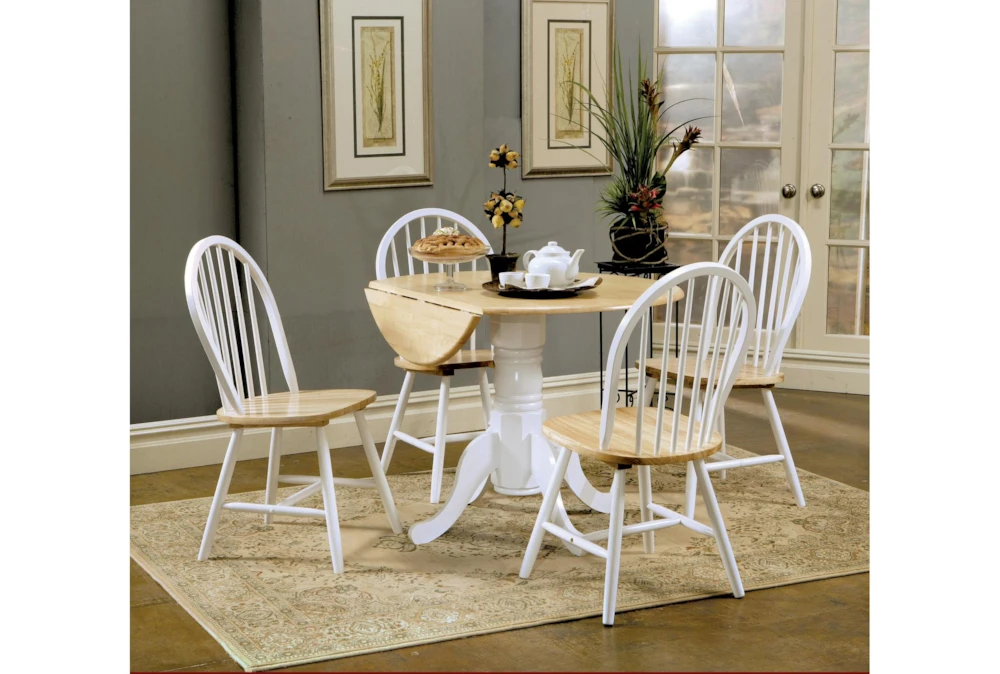 Rebecca 40" Drop Leaf Kitchen Dining With Side Chair Set For 4