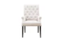 Eleanor Beige Upholstered Dining Arm Chair - Front
