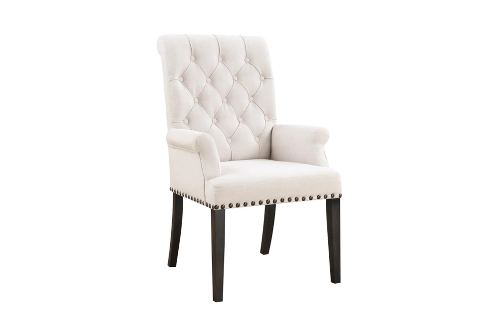Eleanor Beige Upholstered Dining Arm Chair