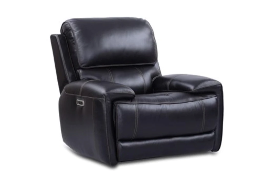 Brielle Blackberry Leather Power Recliner with Power Headrest & USB