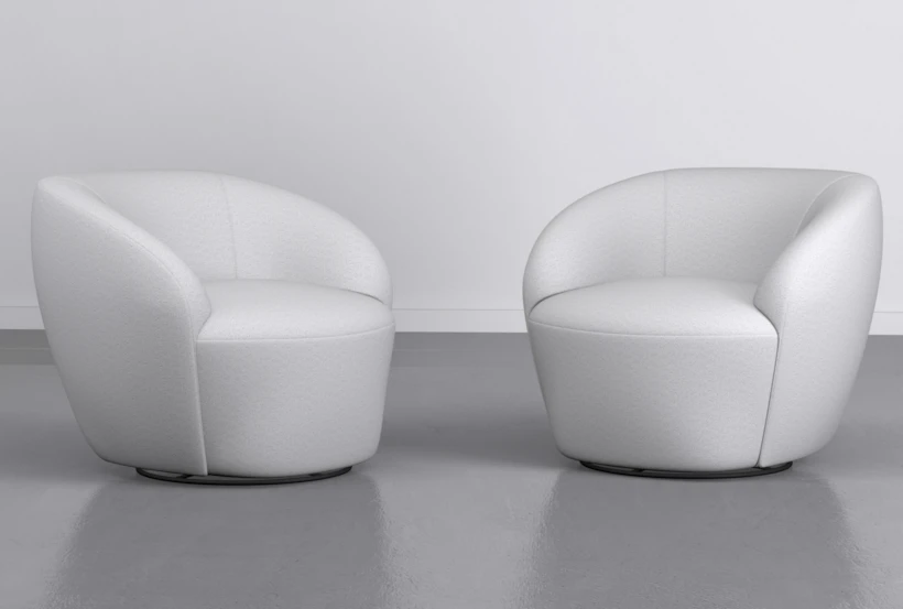 Billie Boucle Swivel Barrel Accent Chair Set Of 2 - 360