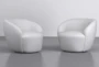 Billie Boucle Swivel Barrel Accent Chair Set Of 2 - Signature