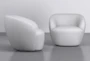 Billie Boucle Swivel Barrel Accent Chair Set Of 2 - Side