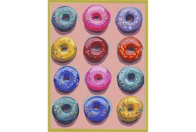 32X42 Dozen Donuts II With Gold Frame