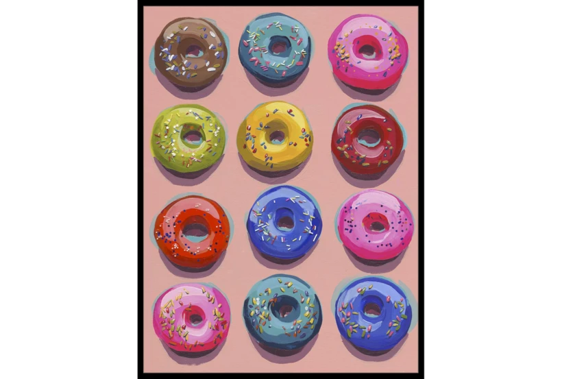 32X42 Dozen Donuts I With Black Frame - 360