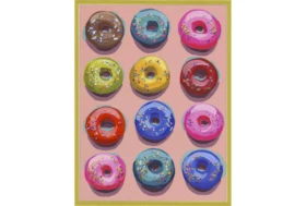 32X42 Dozen Donuts I With Gold Frame