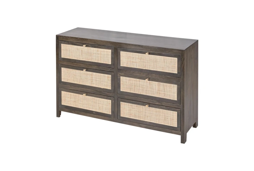 Wood + Cane 6 Drawer Dresser - 360