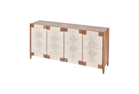 Woven + Wood 4 Door Sideboard Cabinet