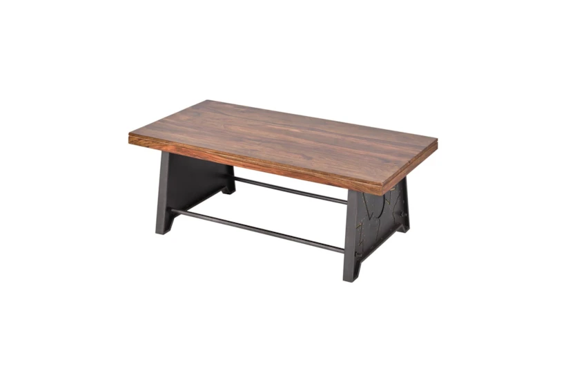 Industrial Metal + Wood Coffee Table - 360