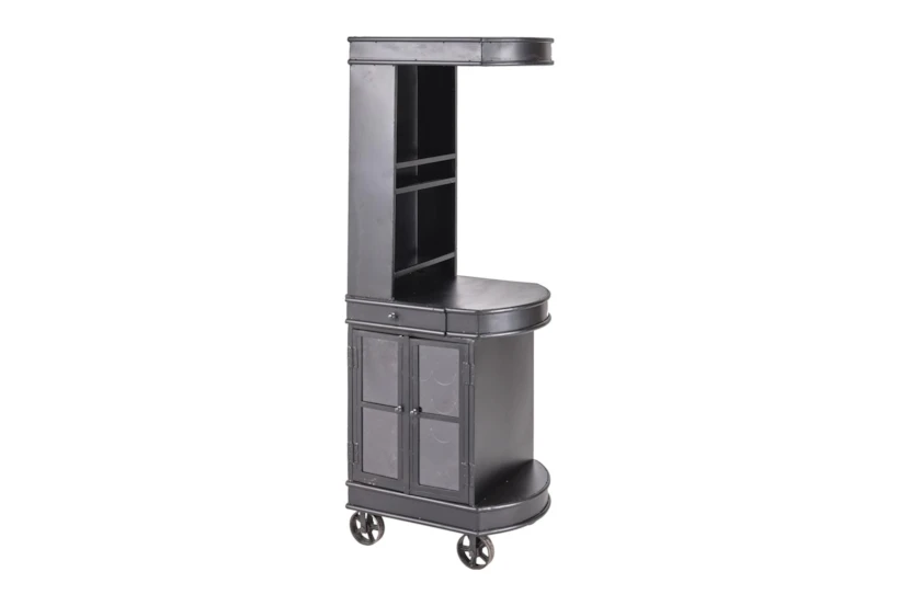 Tall Industrial Bar Cabinet With Wheels - 360
