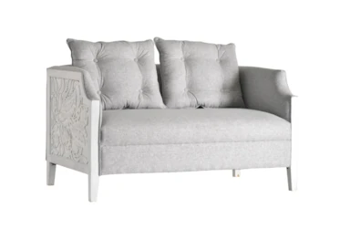 Whitewashed Carbed Love Seat