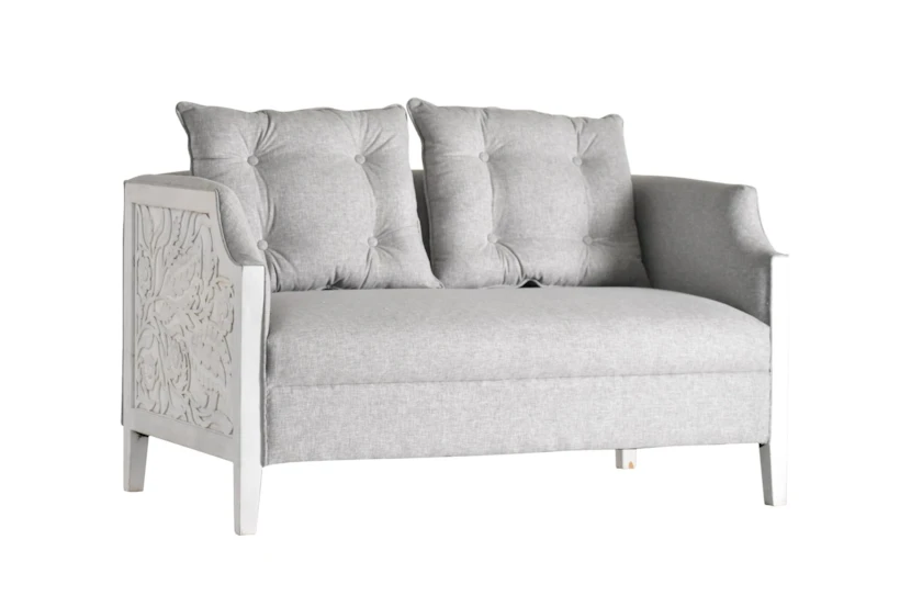 Whitewashed Carbed Love Seat - 360