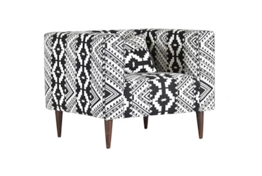 Black + White Fabric Accent Chair