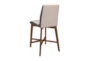 Tomas Upholstered Kitchen Counter Stool With Back Light Grey And Walnut Set Of 2 - Back