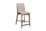 Tomas Upholstered Kitchen Counter Stool With Back Light Grey And Walnut Set Of 2 - Signature