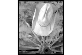 22X26 Cowboy Hat With Black Frame