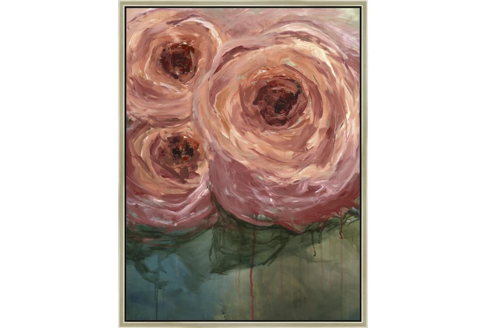 32X42 Blushing Blooms With Champagne Frame