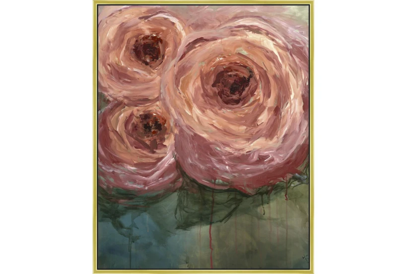 42X52 Blushing Blooms With Gold Frame - 360