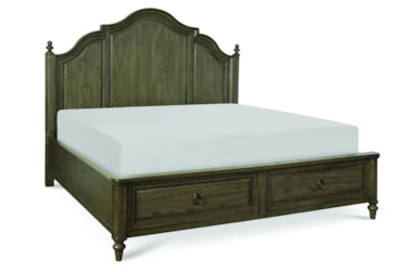 Brecken Rustic Queen Panel Bed With Storage